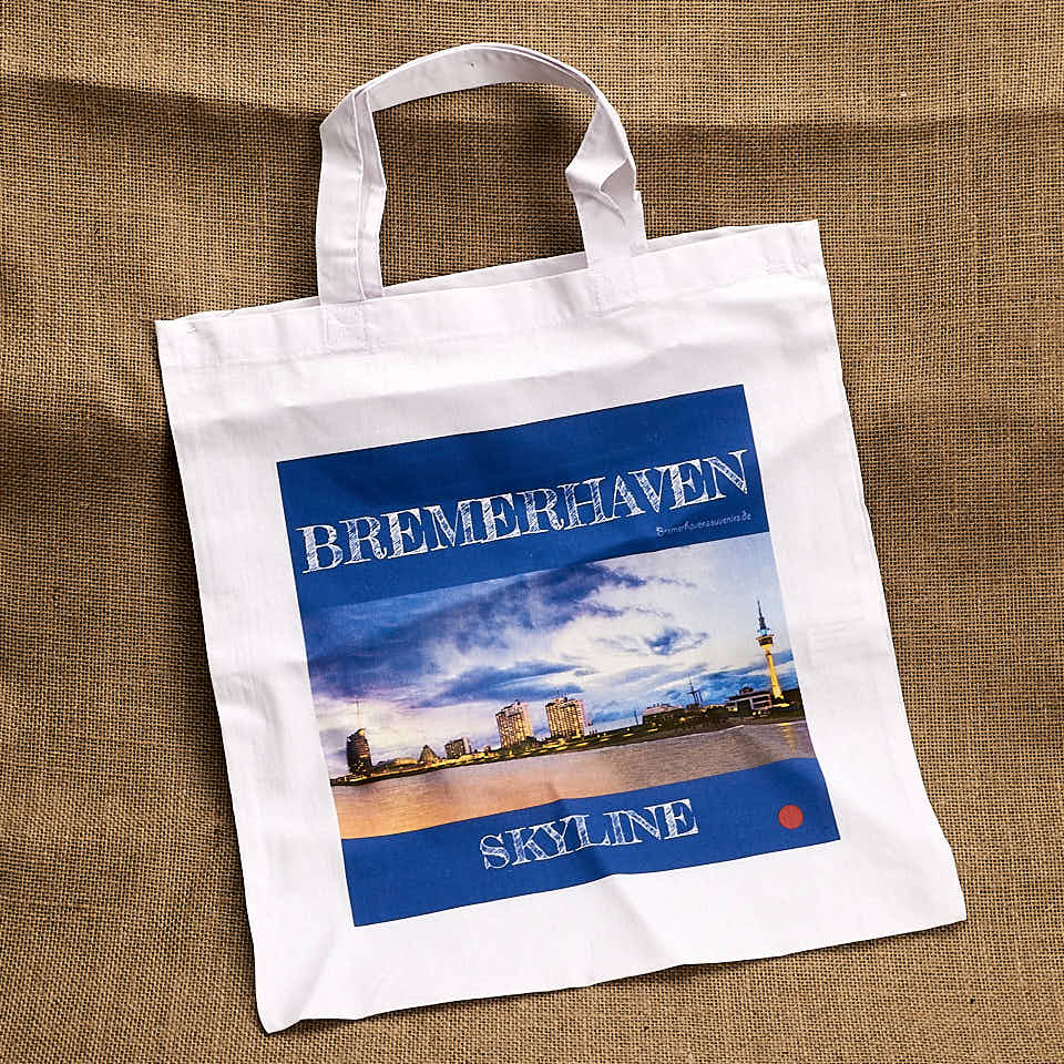 Stofftragetasche »Bremerhaven Skyline« © 2020 Adrian Wackernah Produktbild Stofftragetasche »Bremerhaven Skyline« © 2020 Adrian Wackernah