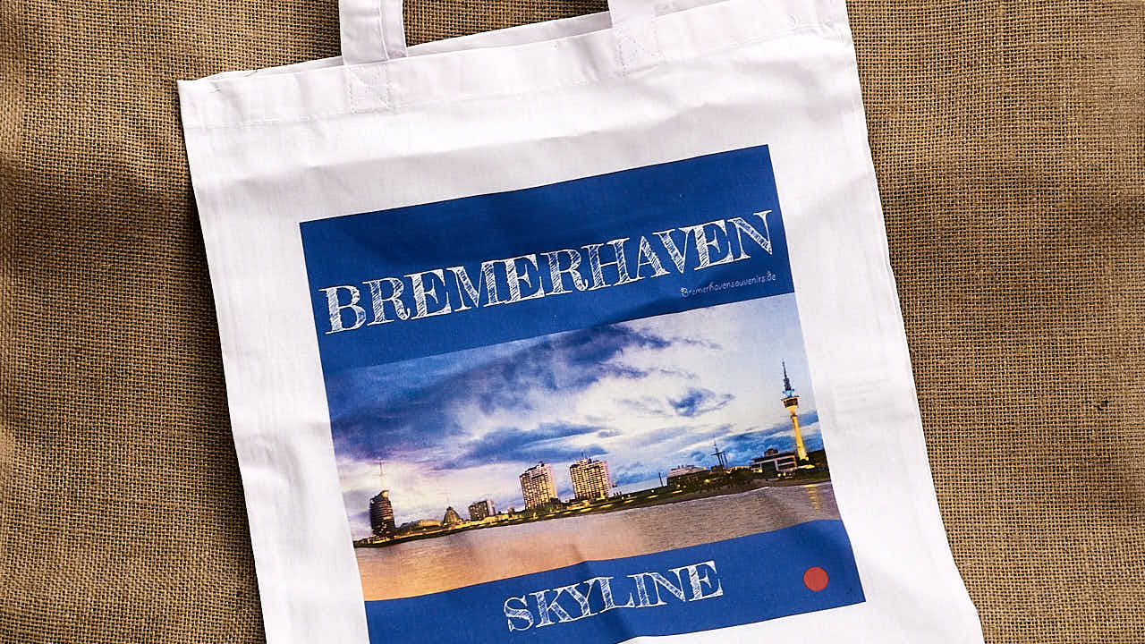Ausschnitt Stofftragetasche »Bremerhaven Skyline«