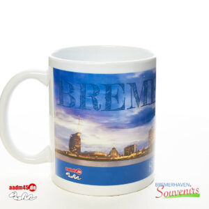 Bremerhaven Skyline zur blauen Stunde Becher