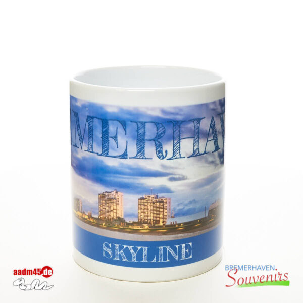 Bremerhaven Skyline zur blauen Stunde Becher – Bild 2