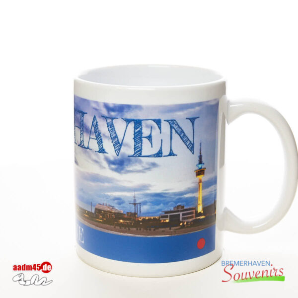 Bremerhaven Skyline zur blauen Stunde Becher – Bild 3