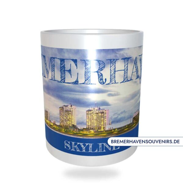 Bremerhaven Skyline Blaue Stunde Kaffeepott