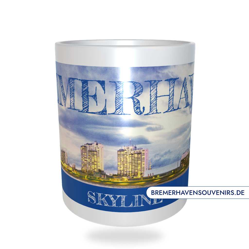 Bremerhaven Skyline Blaue Stunde Kaffeepott – Bild 2