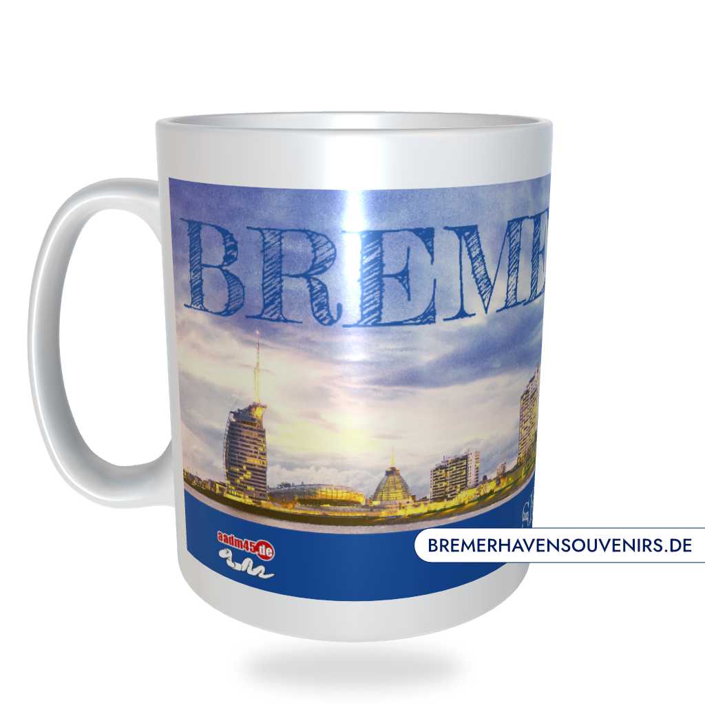 Bremerhaven Skyline Blaue Stunde Kaffeepott