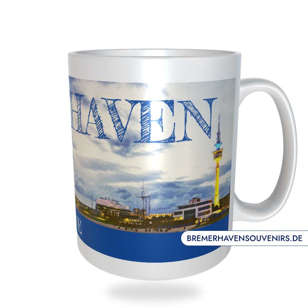 Bremerhaven Skyline Blaue Stunde Kaffeepott – Bild 3