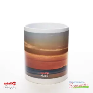 Bremerhaven Geestemole im Sonnenuntergang Kaffeepott Bremerhavenbecher – Bild 2