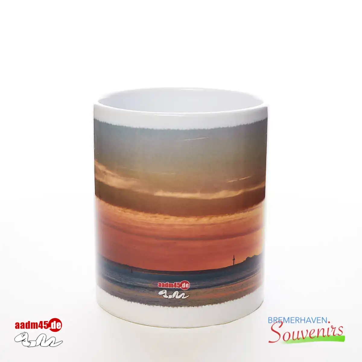 Bremerhaven Geestemole im Sonnenuntergang Kaffeepott – Bild 2