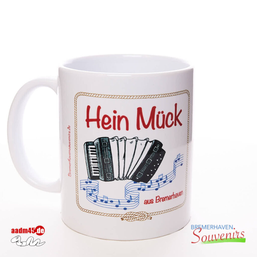 Hein Mück aus Bremerhaven Akkordeon Kaffeepott Bremerhavenbecher