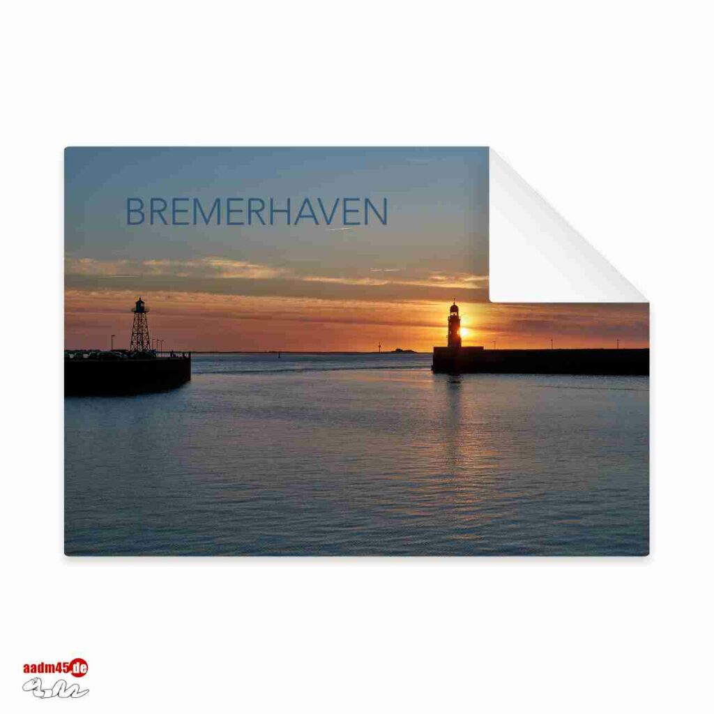 Bremerhaven Geestemole im Sonnenuntergang Postkarte