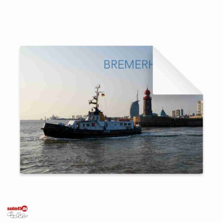 Bremerhaven Lotsenschiff passiert Geestemole Nordfeuer Postkarte