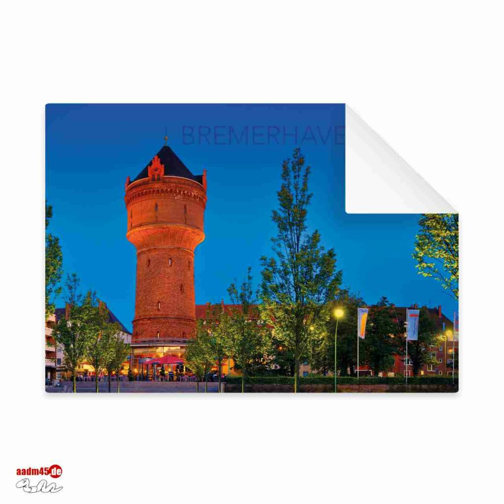 Bremerhaven Geestemünde Wasserturm Blaue Stunde Postkarte