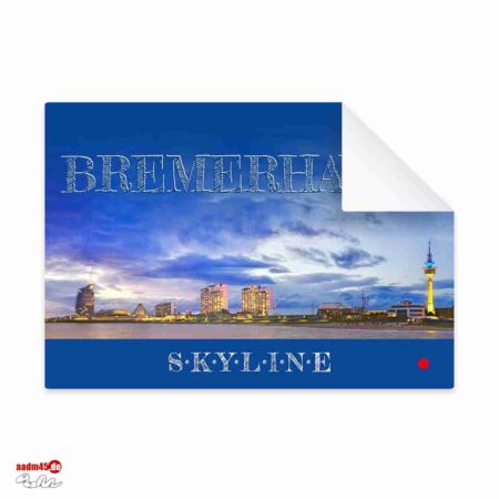 Bremerhaven Skyline Blaue Stunde Postkarte