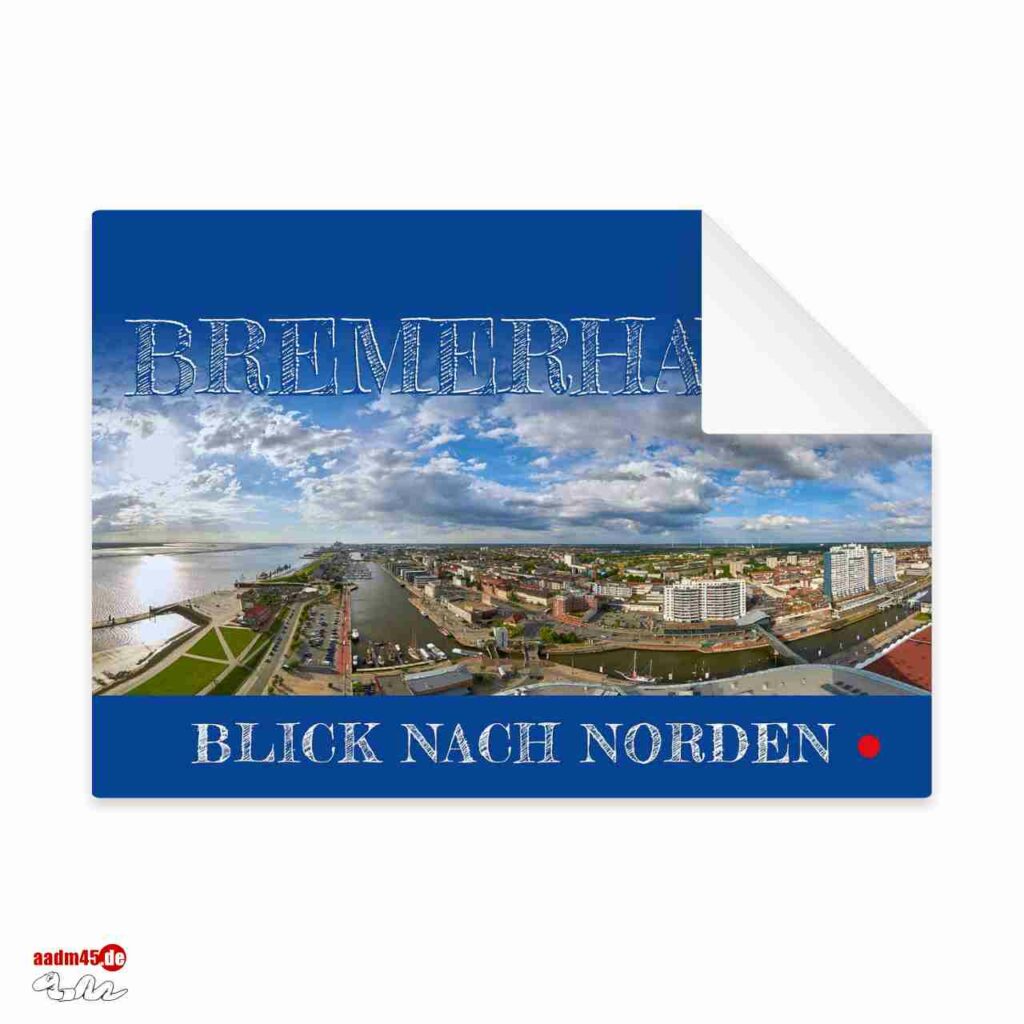 Bremerhaven Blick vom Hotel auf Neuen Hafen Postkarte