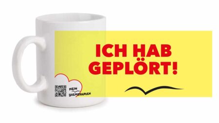 Bremerhaven Mundart »Ich hab geplört« Kaffeepott Bremerhavenbecher – Bild 1
