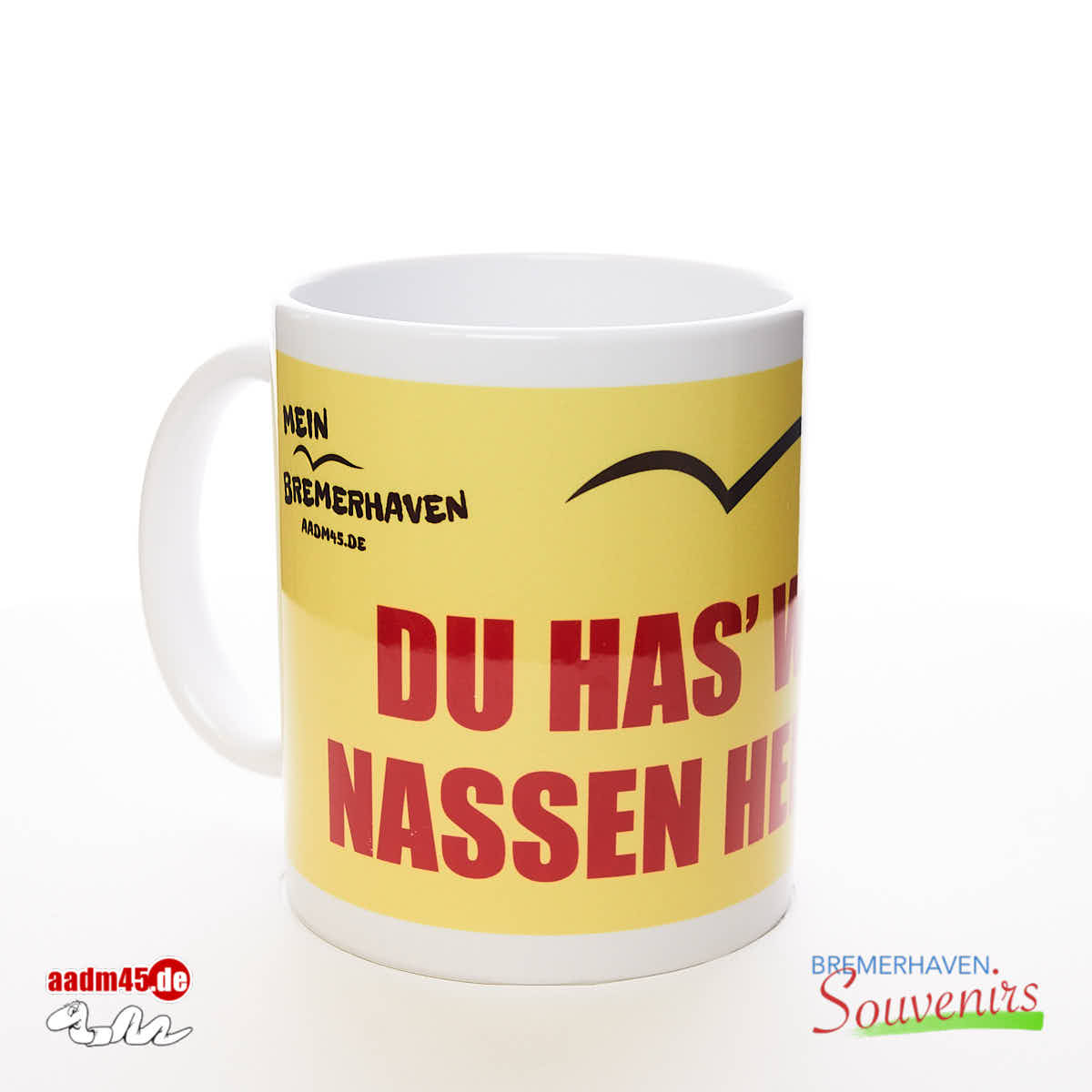 Bremerhaven Mundart »Du has wohl n nassen Helm auf?« Kaffeepott – Bild 2