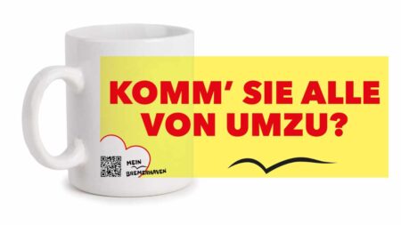 Bremerhaven Mundart »Komm sie alle von umzu?« Kaffeepott Bremerhavenbecher – Bild 1