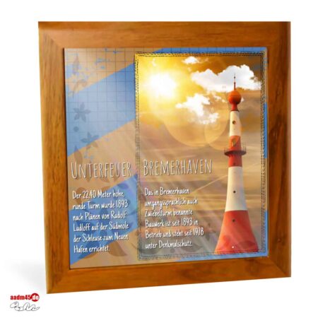 Bremerhaven Leuchtturm Unterfeuer Keramik 15x15