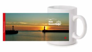 Bremerhaven Geestemole im Sonnenuntergang Becher – Bild 2