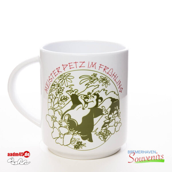„Meister Petz im Frühling“ Illustration Becher