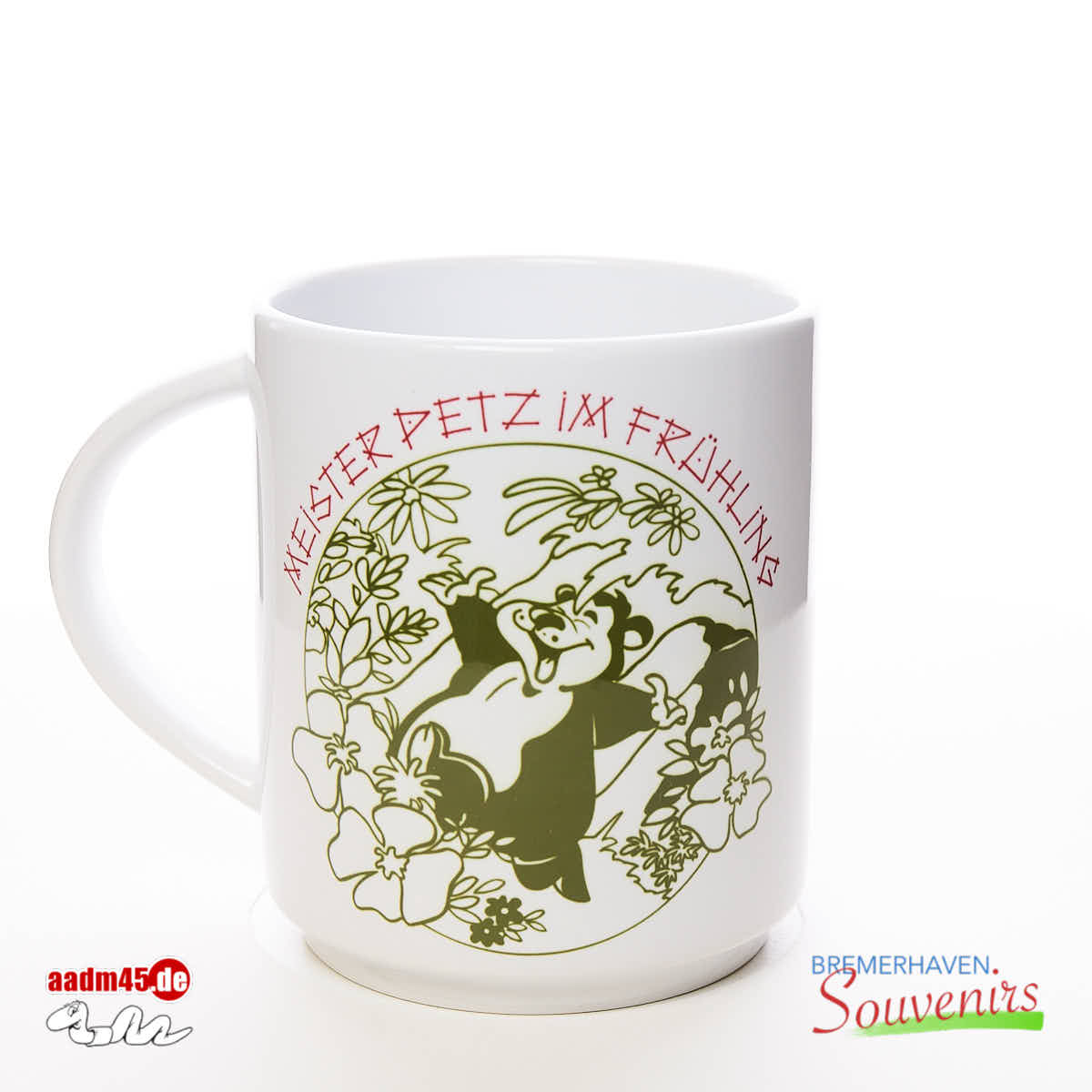 „Meister Petz im Frühling“ Illustration Becher – Bild 1
