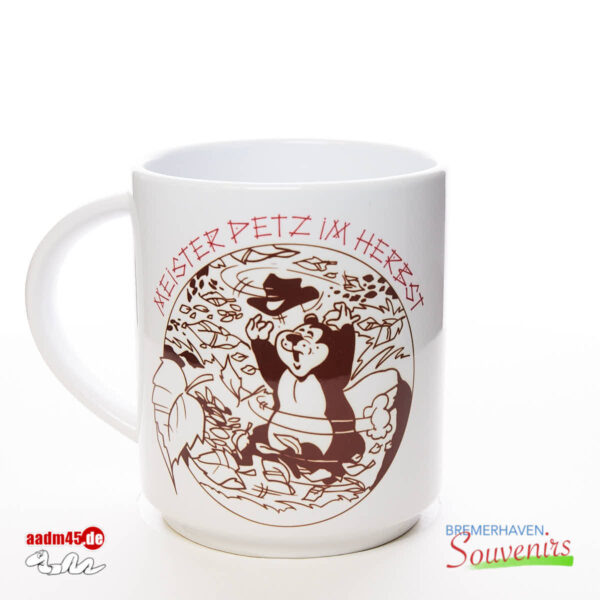„Meister Petz im Herbst“ Illustration Becher