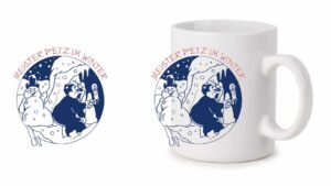 »Meister Petz im Winter« Illustration Becher – Bild 2