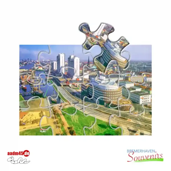 Bremerhaven Blick vom Radarturm auf die City 1987 Puzzle – 96 Teile