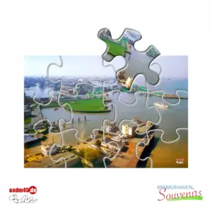 Bremerhaven Blick vom Radarturm nach Süden 1987 Puzzle – 70 Teile