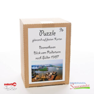 Bremerhaven Blick vom Radarturm nach Süden 1987 Puzzle – 70 Teile