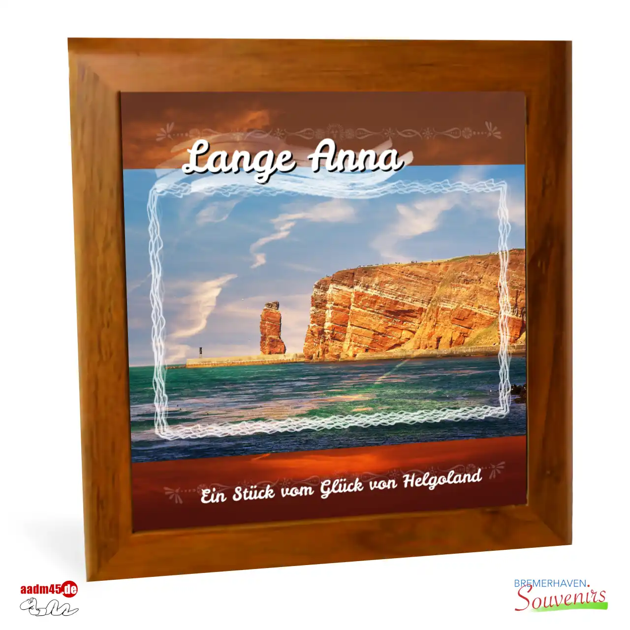 Helgoland Design Lange Anna Keramik im Holzrahmen – Bild 1