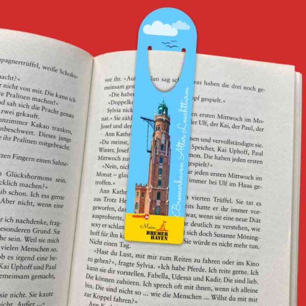 Lesezeichen Bremerhaven Leuchtturm Oberfeuer auf Aluminium