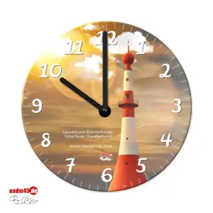 Produktbild Wanduhr Bremerhaven Unterfeuer Leuchtturm
