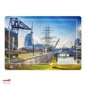 Bremerhaven Alter Hafen Seute Deern Glasschneidebrett
