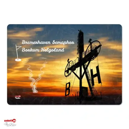 Bremerhaven Semaphor Borkum-Helgoland Glasbrett