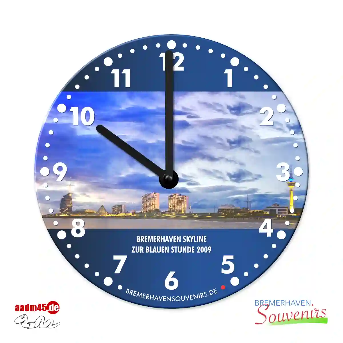 Bremerhaven  Skyline Blaue Stunde Uhr – Bild 1