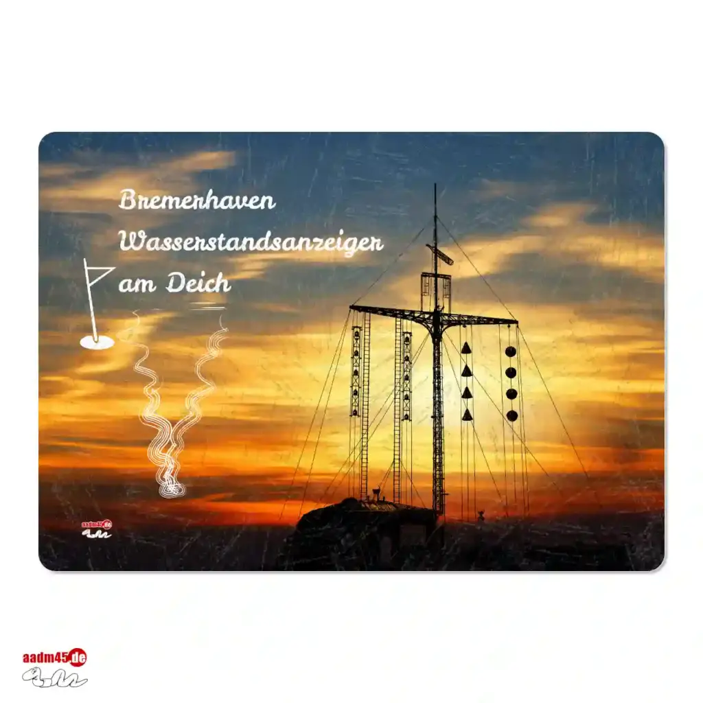 Bremerhaven Wasserstandsanzeiger Glasschneidebrett