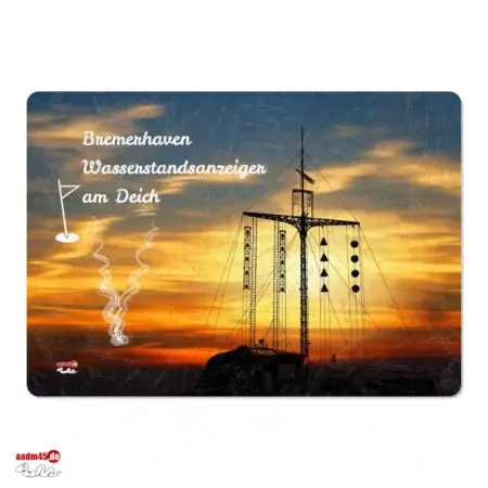 Bremerhaven Wasserstandsanzeiger Glasbrett