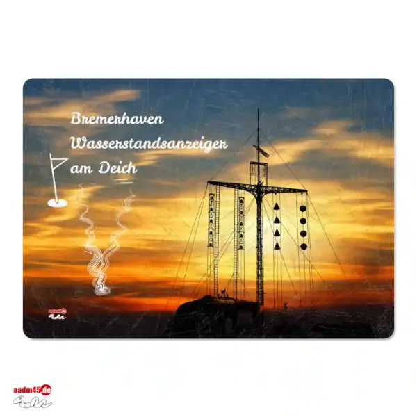 Bremerhaven Wasserstandsanzeiger Glasschneidebrett