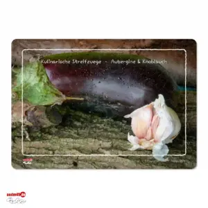 Kulinarische Streifzüge Aubergine Glasschneidebrett