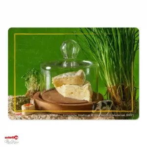 Kulinarische Streifzüge Brie mit Gartenkräutern Glasschneidebrett
