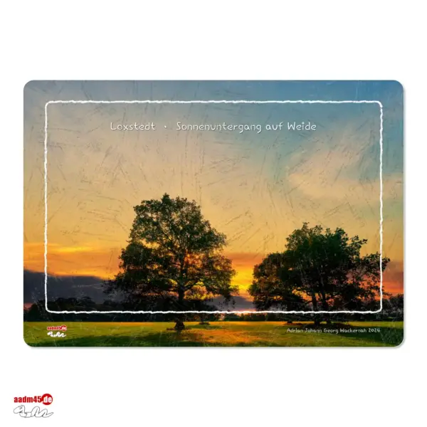 Produktbild Loxstedt Sonnenuntergang auf Weide Glasschneidebrett