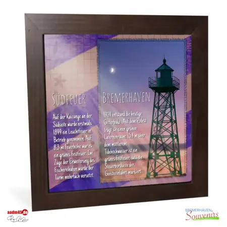 Bremerhaven Leuchtturm Geestemole Südfeuer Keramik 15x15