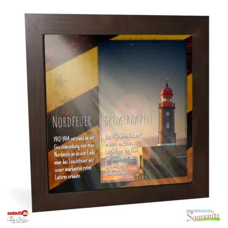 Bremerhaven Leuchtturm Geestemole Nordfeuer Keramik 15x15