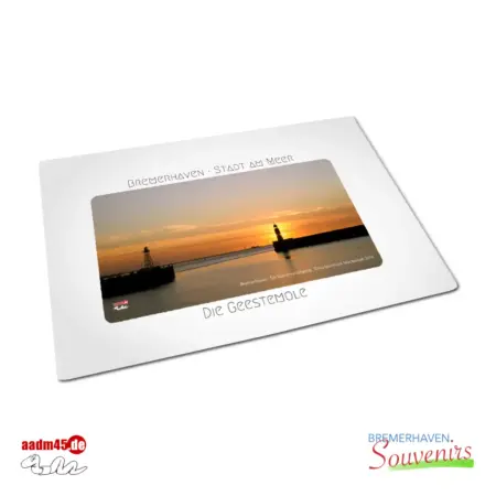 Bremerhaven Geestemole im Sonnenuntergang Textiltischset 39x26 cm
