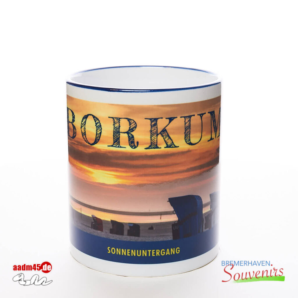 Borkum Sonnenuntergang Kaffeepott Borkumbecher
