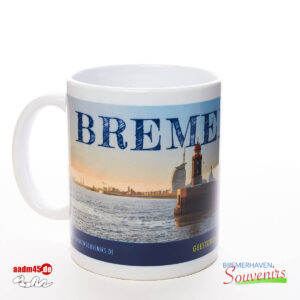 Bremerhaven Geestemole Nordfeuer Sonnenuntergang Becher