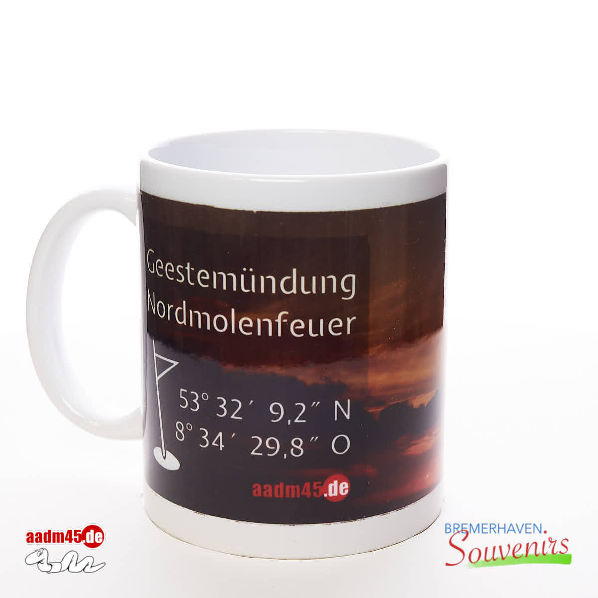Bremerhaven Geestemole Nordfeuer + Text Becher – Bild 3