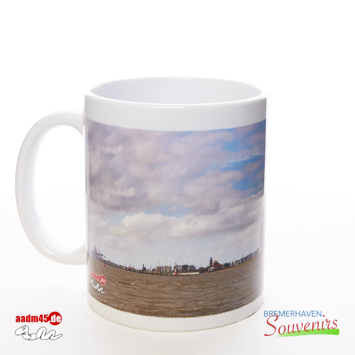 Bremerhaven Geestemole Nordfeuer mit Skyline Becher – Bild 3