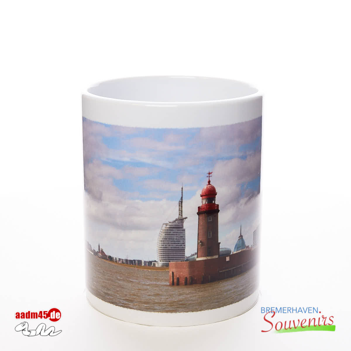 Bremerhaven Geestemole Nordfeuer mit Skyline Becher – Bild 2