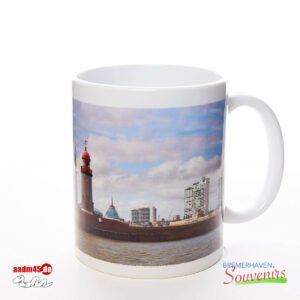 Bremerhaven Geestemole Nordfeuer mit Skyline Becher